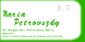 maria petrovszky business card