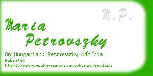 maria petrovszky business card